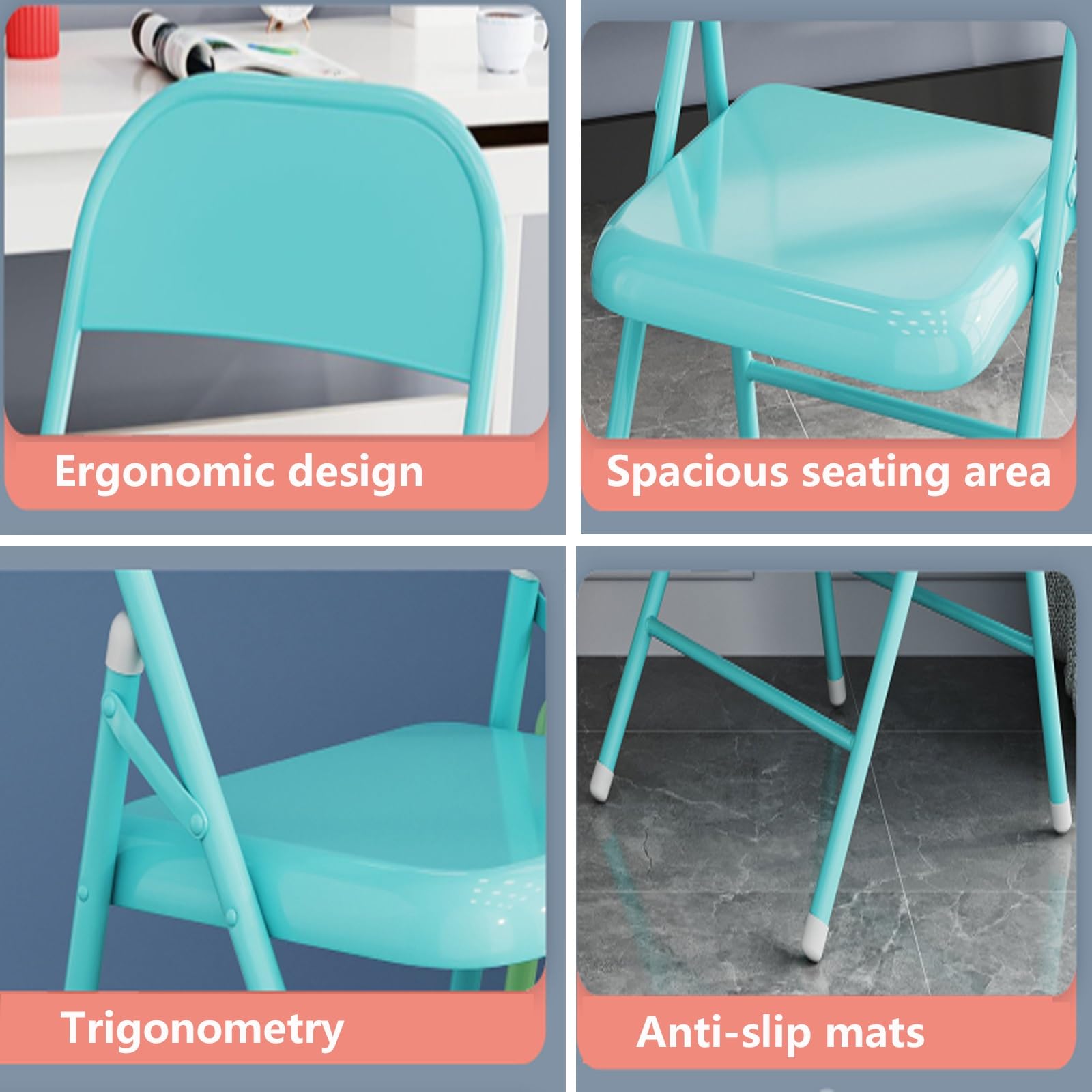 Amazon.com: Torzk Metal Folding Chair with Steel Frame & Back